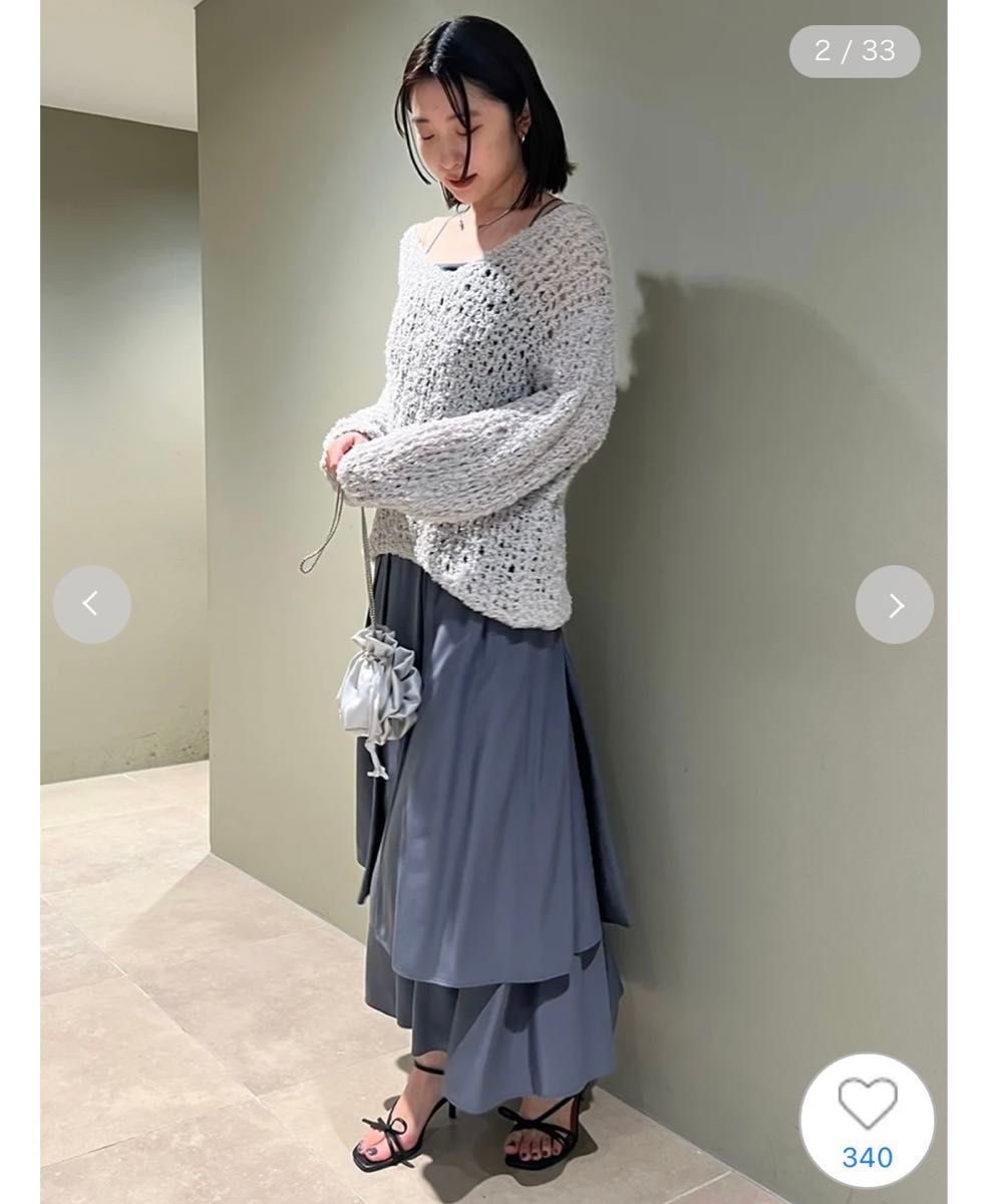 snidel ペーパーヤーンプルオーバー×ギャザーキャミソールワンピース snidel ペーパーヤーンプルオーバー×ギャザーキャミソールワンピース