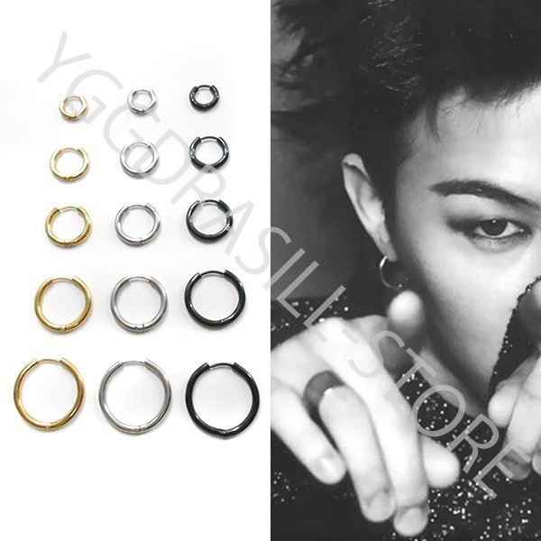 YGG★新品 フープピアス 内径12mm 18G シルバー 銀 角丸 A g-dragon 登坂着_画像3