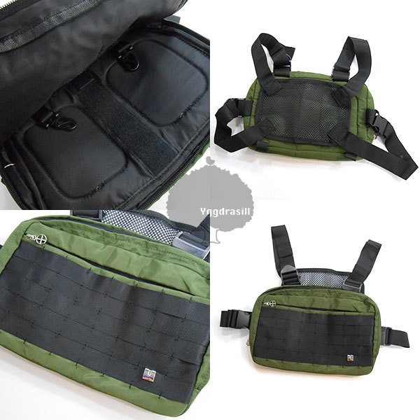 YGG★人気 チェストリグ バッグ 緑 カーキ chest rig bag ショルダー カバン ボディバッグ バックル ユニセックス_画像3