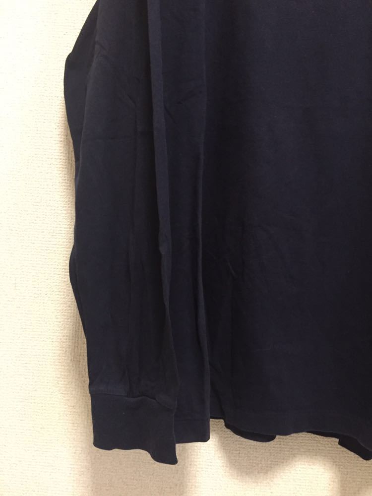USA古着 POLO Ralph Lauren ポロラルフローレン 長袖Tシャツ ポケT ロンT ワンポイント ネイビー 紺 XL_画像8