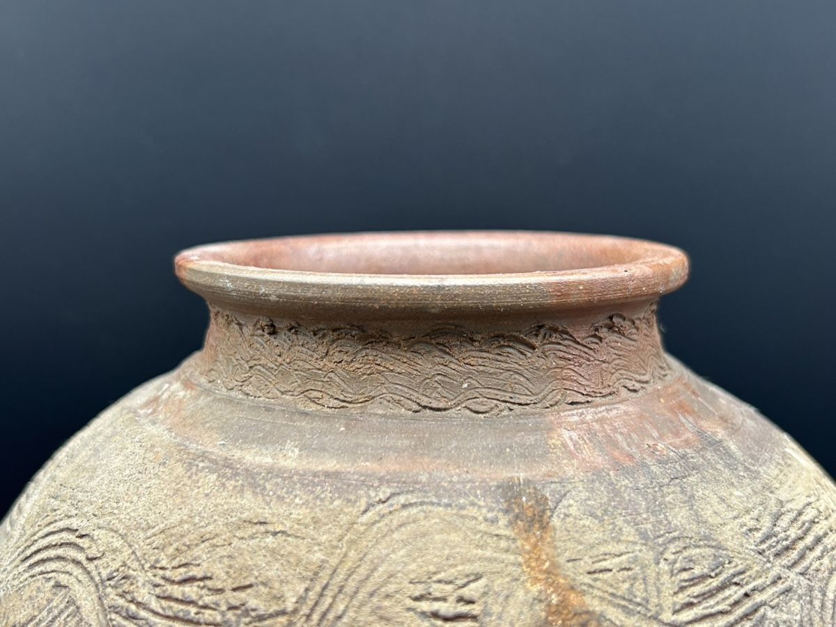 S5-53-1 備前焼 花瓶 生花 壷 在銘 華道具 旧家整理品(花器、壷 S5-53-1 備前焼 花瓶 生花 壷 在銘 華道具 旧家整理品(花器、壷