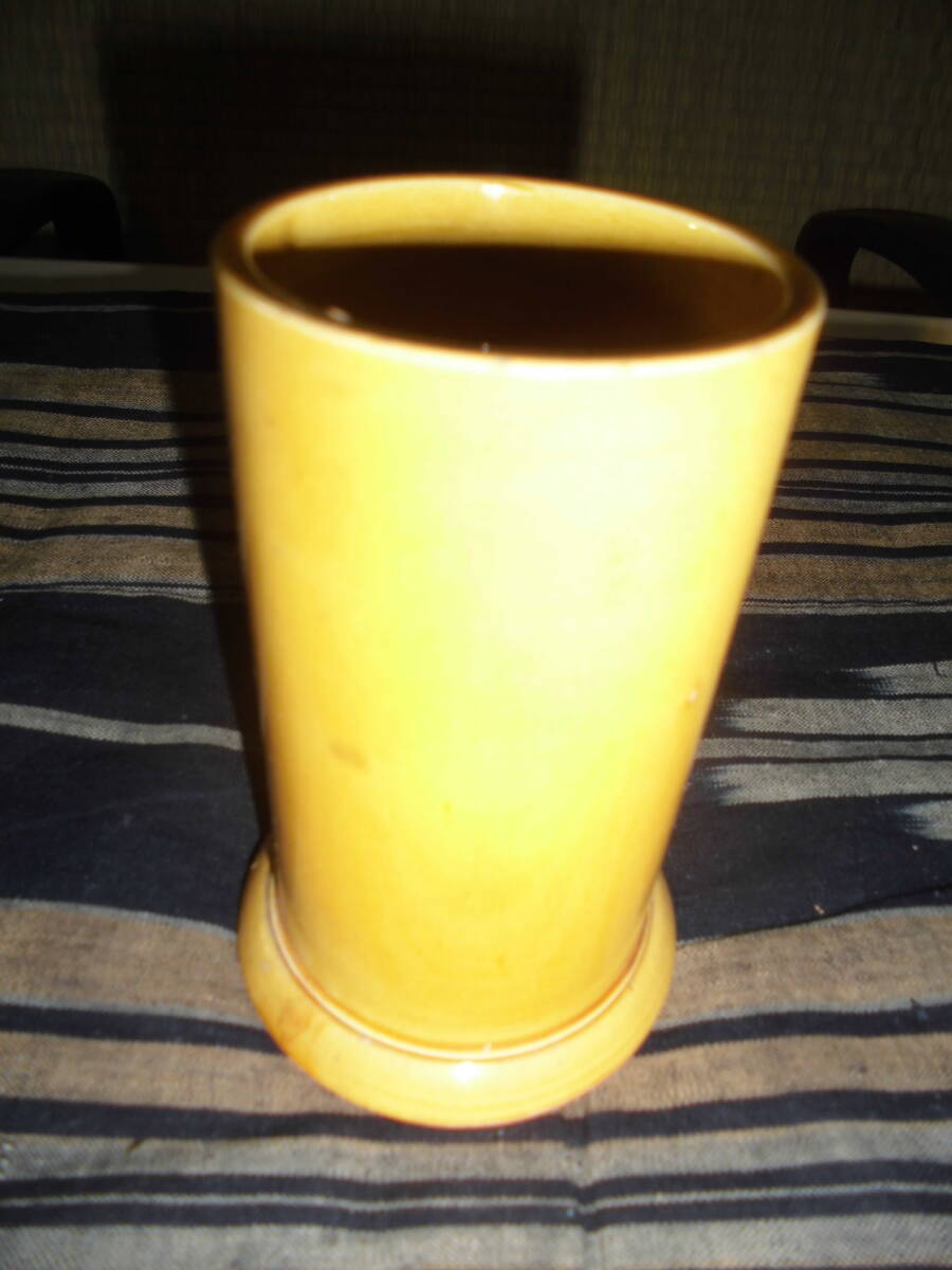 珉平焼　民平焼　淡路焼　黄南京筆筒