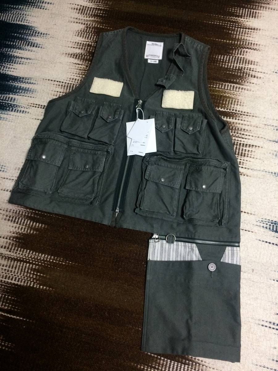 visvim19AW new work PILAR FISHERMAN VEST GREEN size3 Nakamura