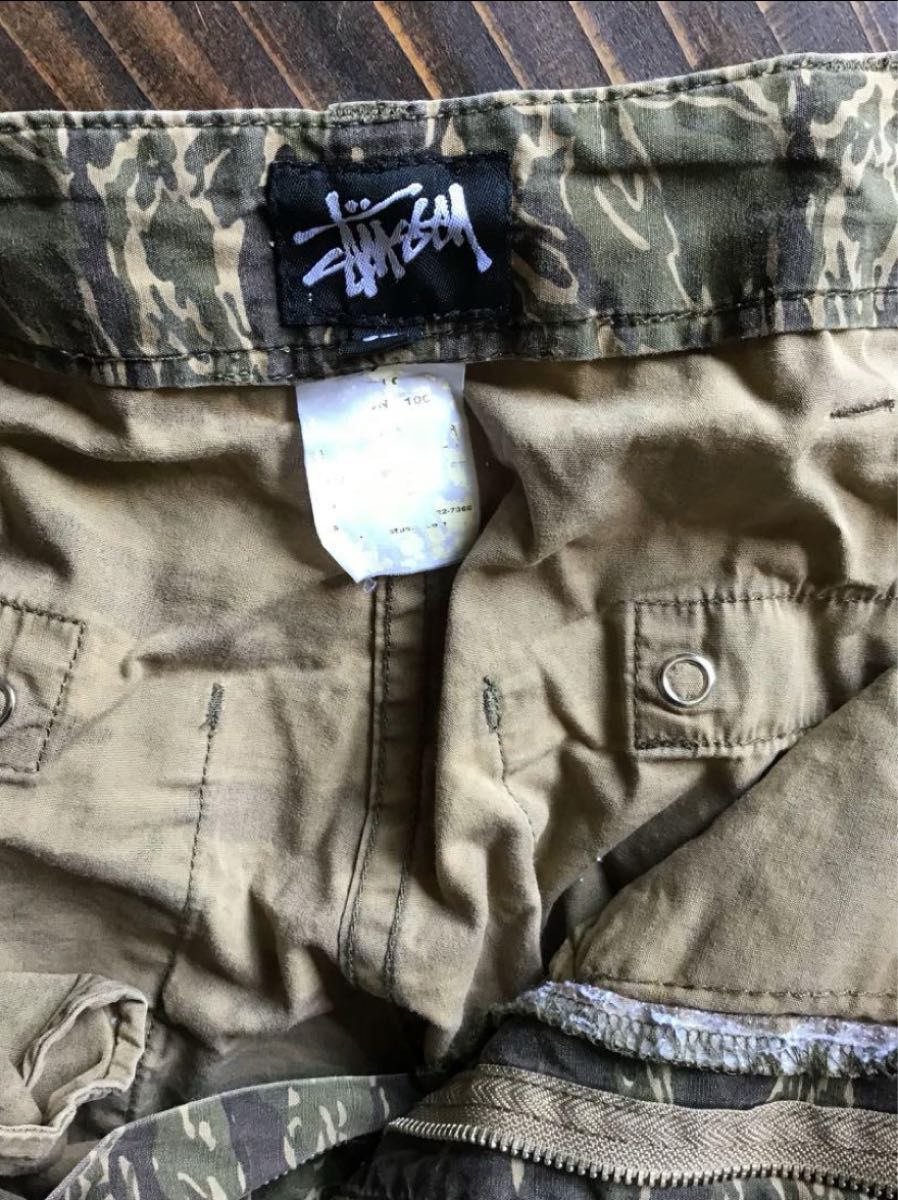 OLD STUSSY タイガーカモ柄 カーゴ ショートパンツ ショーツ OLD STUSSY タイガーカモ柄 カーゴ ショートパンツ ショーツ