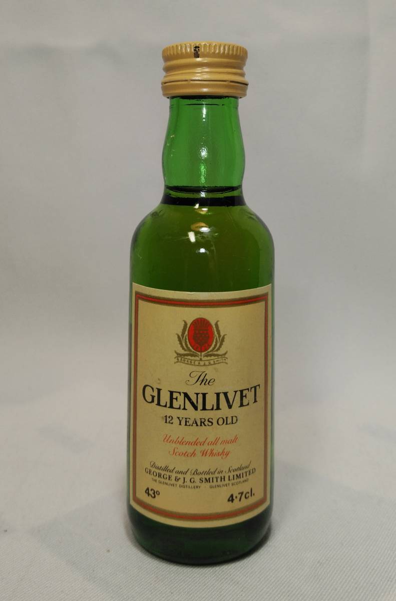 【全国送料無料】グレンリベット12年 アンブレンデッド Glenlivet 12 years old Unblended all malt 　43度　47ml