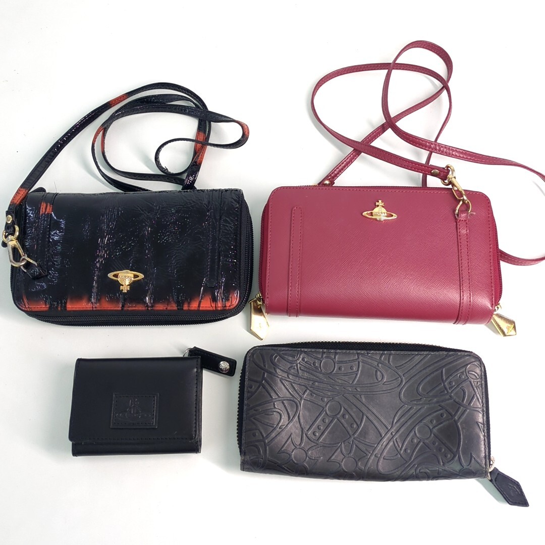 VIVIENNE WESTWOOD ヴィヴィアンウエストウッド 財布 4点まとめて zip長財布 クラッチ機能 レディース H0802