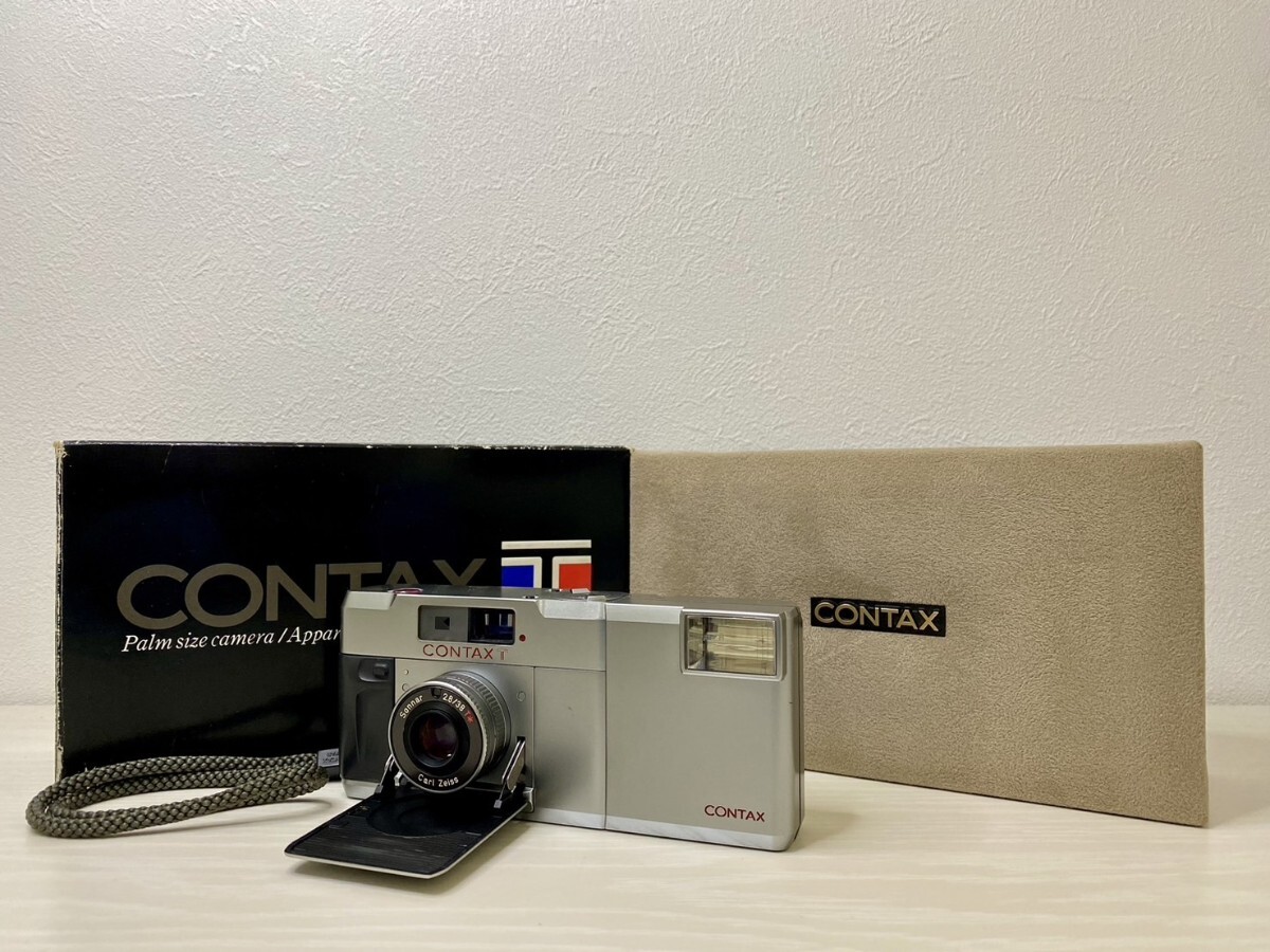 CONTAX T T14 auto ストロボ付き Yahoo!オークション - 元箱 Contax T 初代 +T14ストロボ付き