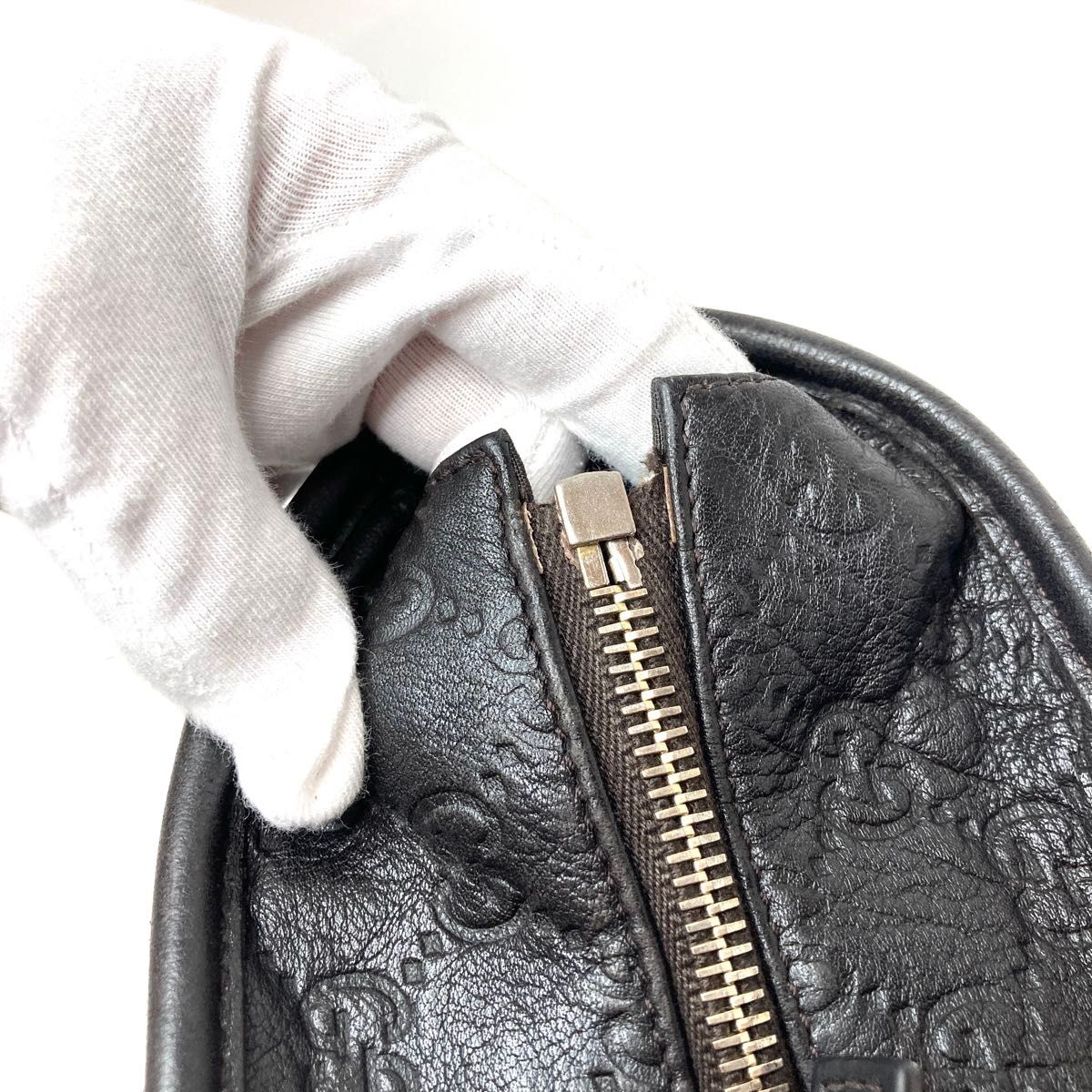 グッチ GUCCI 本革 トートバッグ GG 型押し レザー ブラック 黒 グッチ GUCCI 本革 トートバッグ GG 型押し レザー ブラック 黒