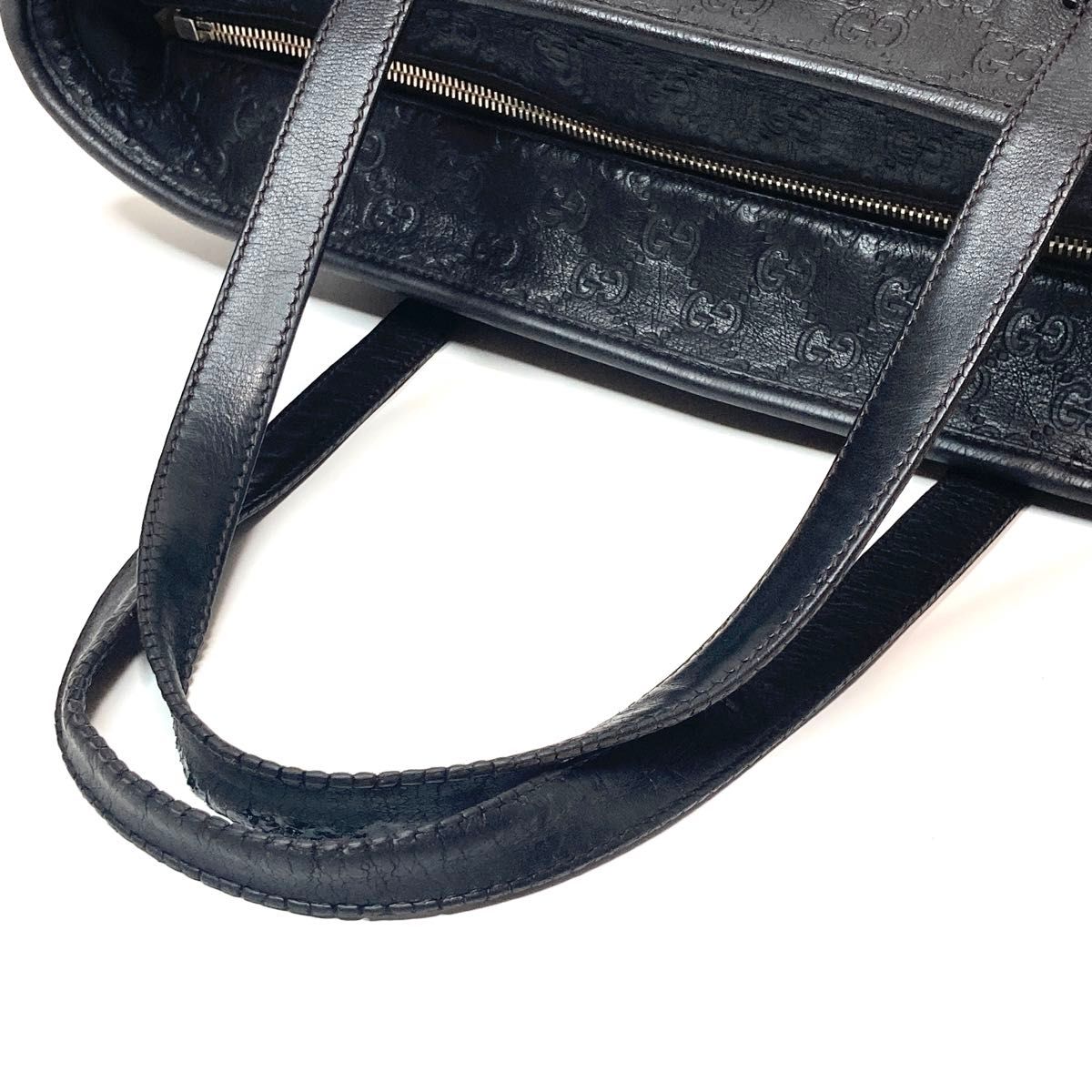 グッチ GUCCI 本革 トートバッグ GG 型押し レザー ブラック 黒 グッチ GUCCI 本革 トートバッグ GG 型押し レザー ブラック 黒