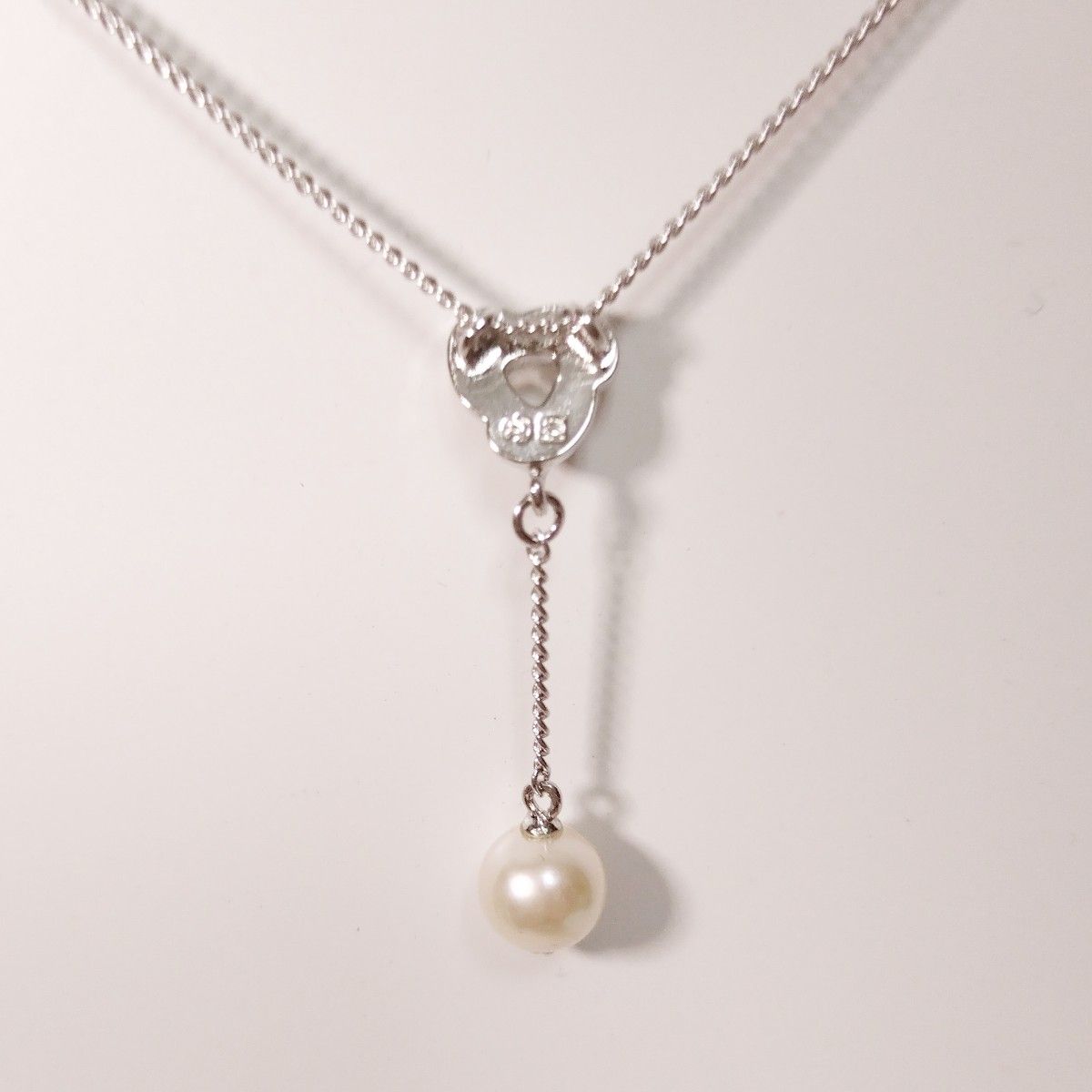 TASAKI ノエビアコラボ シルバー925 パール付きダイヤネックレス TASAKI ノエビア シルバーネックレス TASAKI ノエビアコラボ シルバー