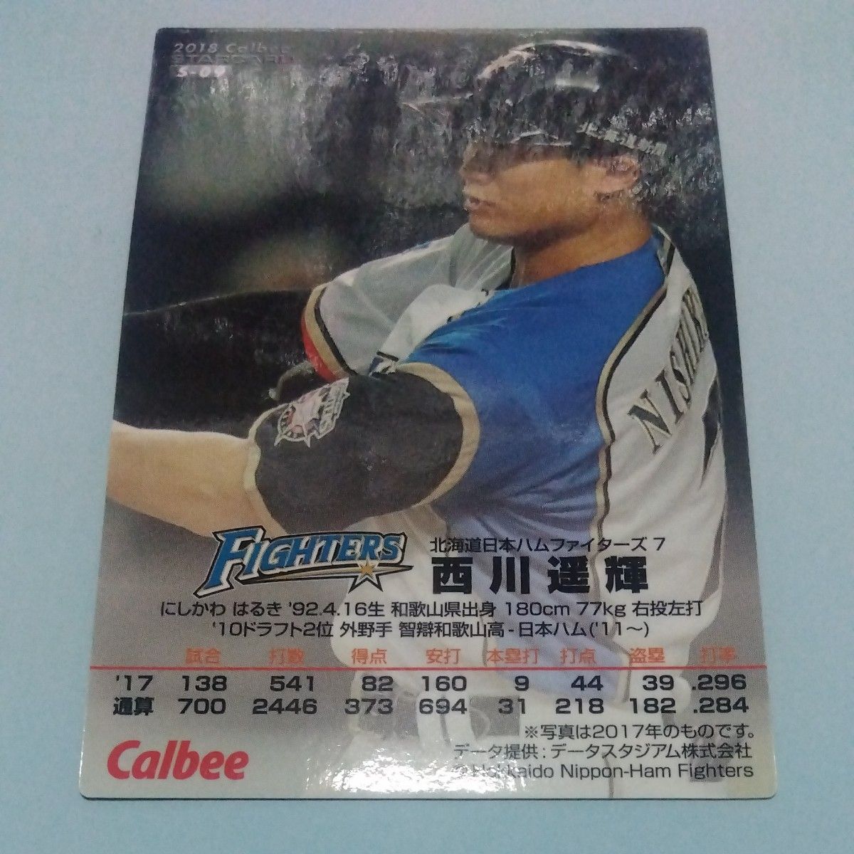 西川遥輝 プロ野球チップス 金箔サイン入りカード サインカード 西川遥輝 プロ野球チップス 金箔サイン入りカード サインカード