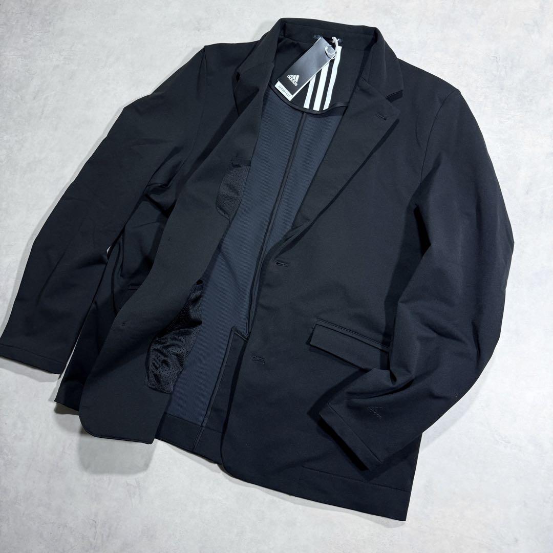 新品 Lsize アディダス テーラードジャケット adidas 黒 人気 新品 Lsize アディダス テーラードジャケット adidas 黒 人気