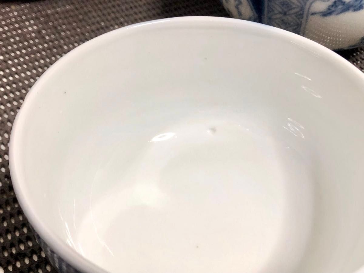 古伊万里 山水 染付 蓋付き茶碗 鉢 6客揃 江戸末期 時代物/骨董 古伊万里 山水 染付 蓋付き茶碗 鉢 6客揃 江戸末期 時代物/骨董