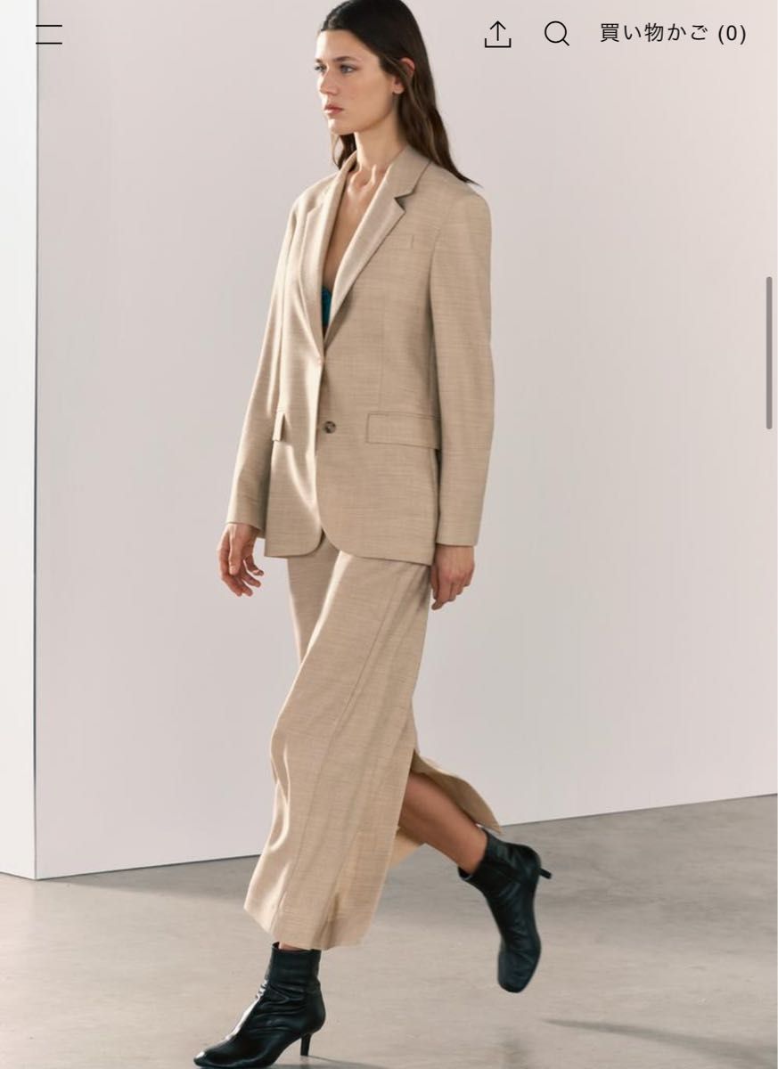 ZARA 新品 ZW COLLECTION ウール ストレートフィット ブレザー ZARA 新品 ZW COLLECTION ウール ストレートフィット ブレザー