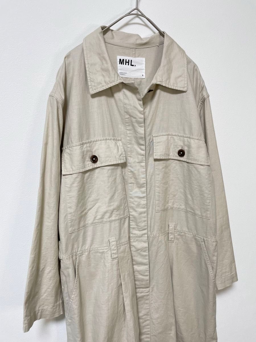 マーガレットハウエル リネンコートリネンワンピース MHL COTTON LINEN OXFORD ワンピース 2コットン リネン