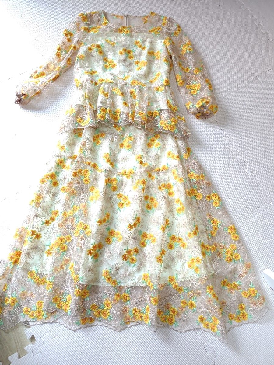 グレースコンチネンタル⭐️チュール刺繍スカート　サイズ36 サラサ刺繍チュールスカート / GRACE CONTINENTAL | GRACE CONTINENTAL