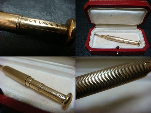 * редкостный! античный Vintage Cartier Cartier авторучка порог двери 9 чистое золото *