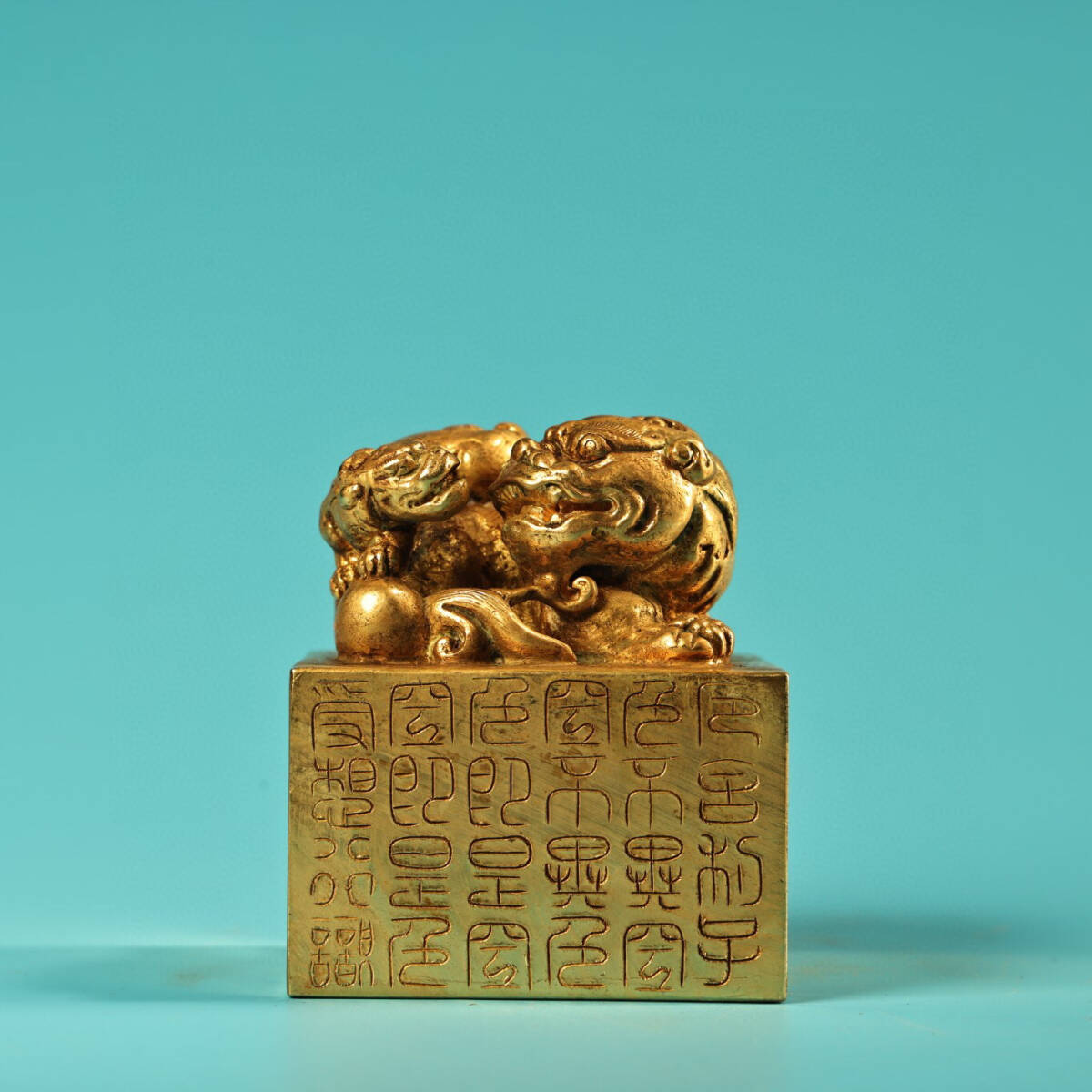 清・古銅彫・塗金・瑞獣印章・置物・賞物』極細工 置物 古賞 清・古銅彫・塗金・瑞獣印章・置物・賞物』極細工 置物 古賞