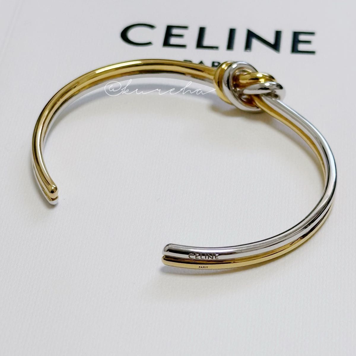 美品】CELINE セリーヌ Knot Double Bracelet ノット ダブル 美品】CELINE セリーヌ Knot Double Bracelet ノット ダブル