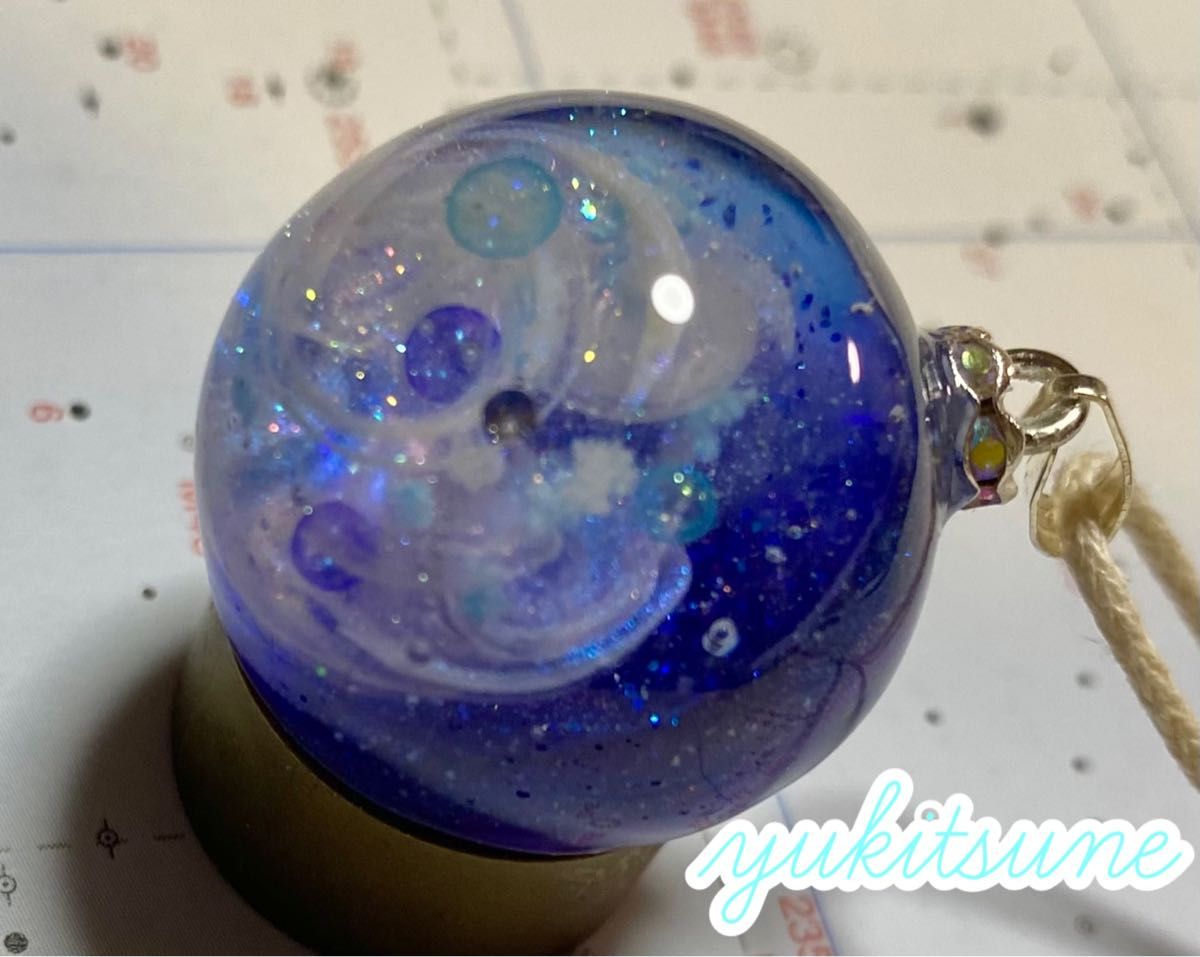 No 177】ハンドメイド 宇宙玉 レジン ネックレス ペンダント No 177】ハンドメイド 宇宙玉 レジン ネックレス ペンダント