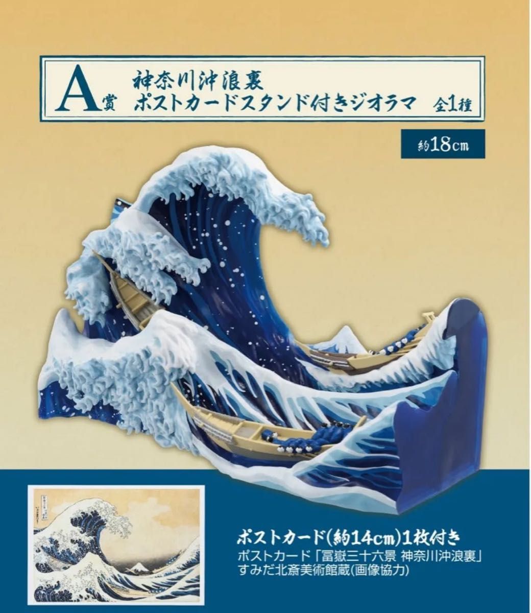 一番くじ 葛飾北斎 A賞 神奈川県沖浪裏ぽすとカードスタンド付きジオラマ 一番くじ 葛飾北斎 A賞 神奈川沖浪裏 ポストカードスタンド付き