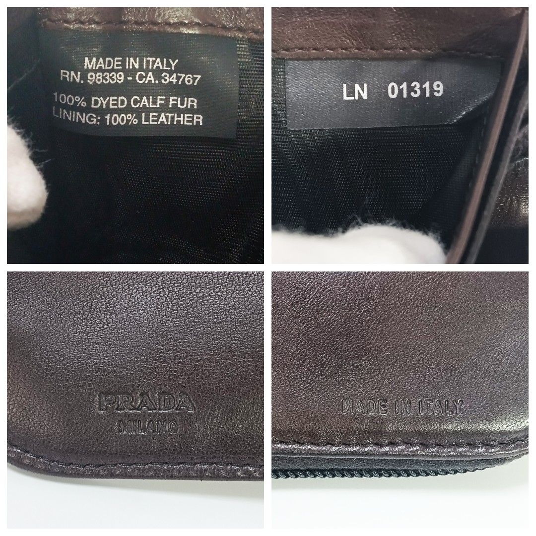 プラダ ハラコ ヒョウ柄 折り財布 1M0605 ブラウン レザー プラダ ハラコ ヒョウ柄 折り財布 1M0605 ブラウン レザー