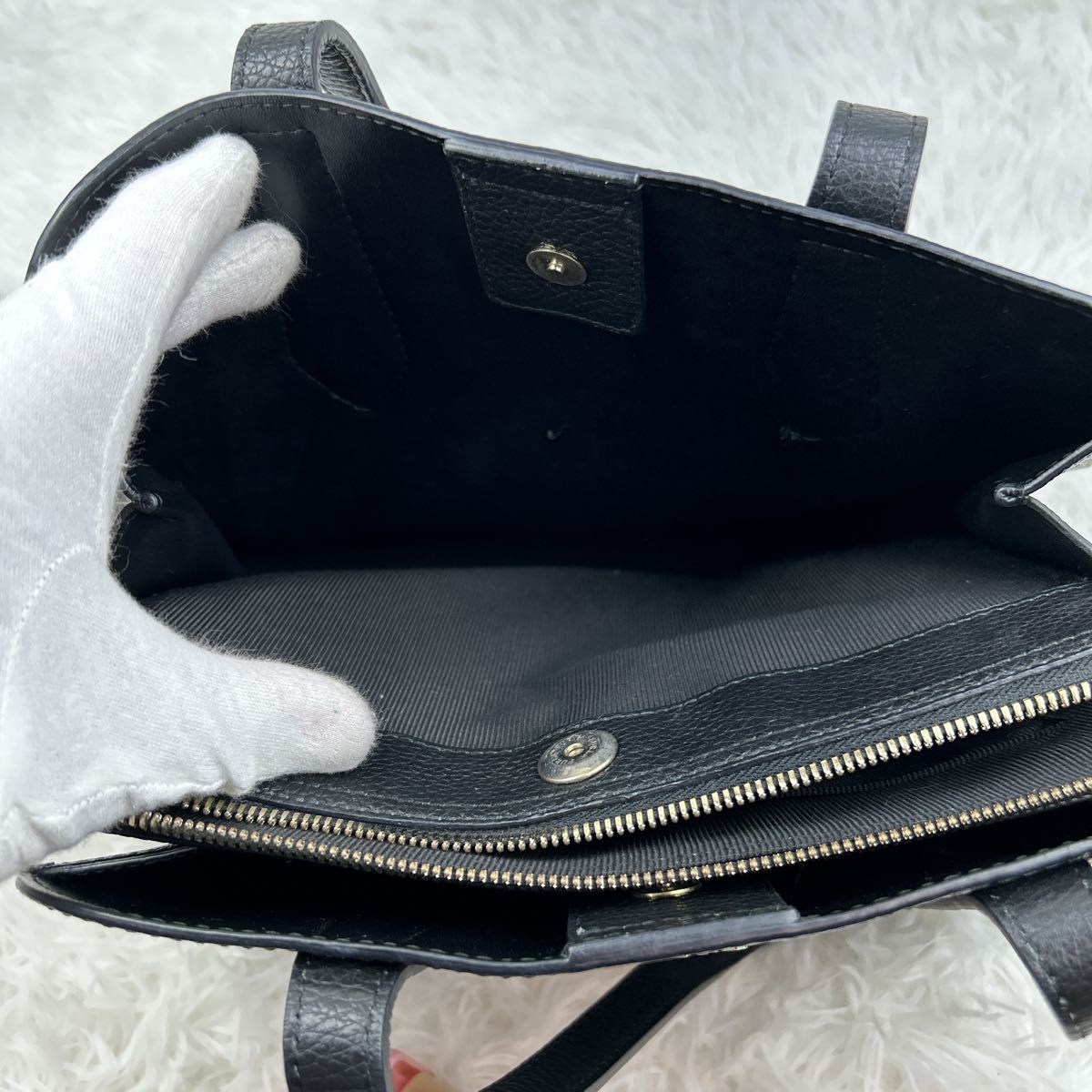 極美品 フルラ トートバッグ オールレザー シボ革 ブラック ipad 極美品 フルラ トートバッグ オールレザー シボ革 ブラック ipad