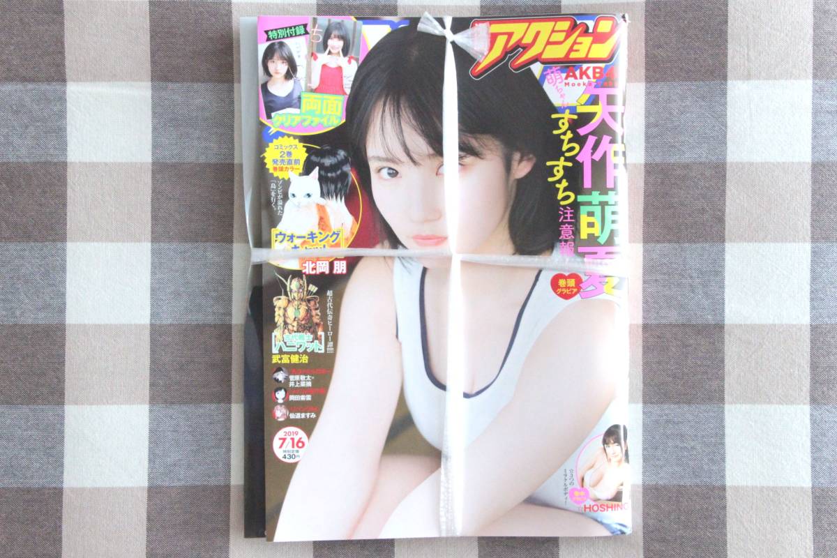 漫画アクション 矢作萌夏 HOSHINO AKB48 2019.07.16 no.14/新品 未開封 未読品 両面クリアファイル付き_画像1