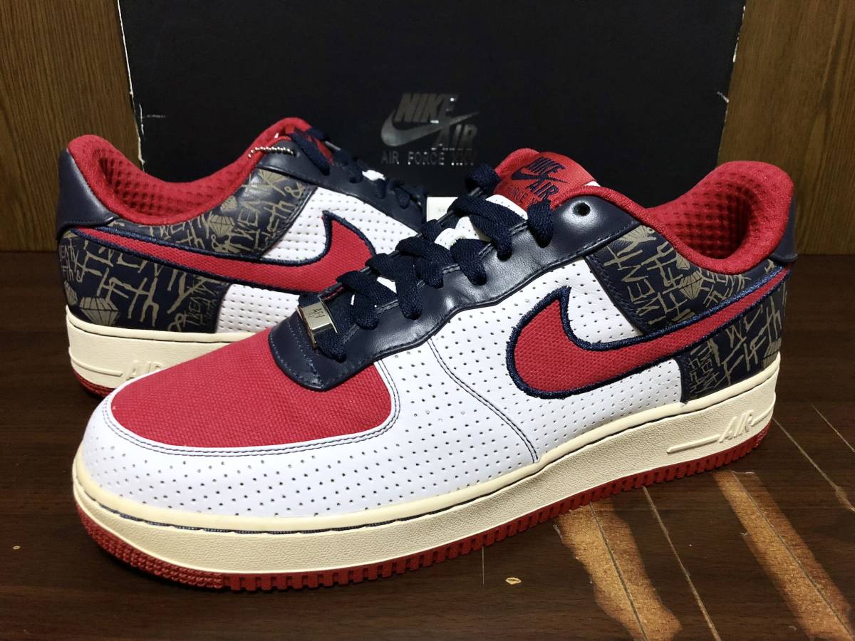 07年製 25周年記念 NIKE AIR FORCE 1 PREMIUM ナイキ エアフォース プレミアム AF1 ダイヤ【315180-160】ホワイト レザー 白 US11_画像1