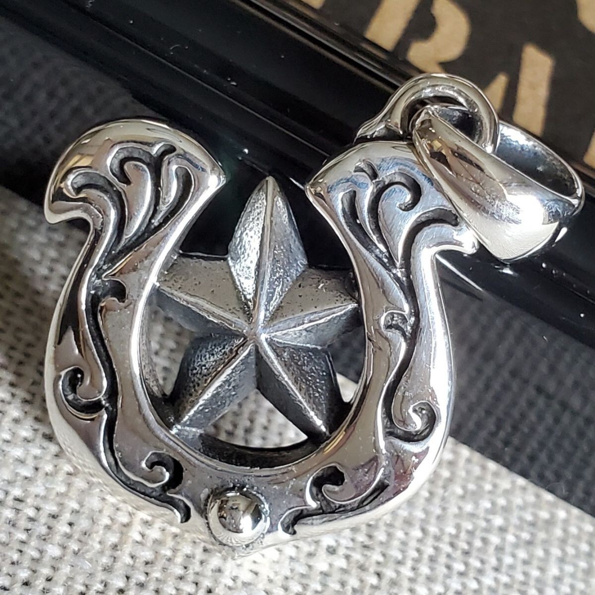  silver 925 silver necklace head silver genuine article men's pendant Lady's . iron star horn elastic - chain attaching n0139