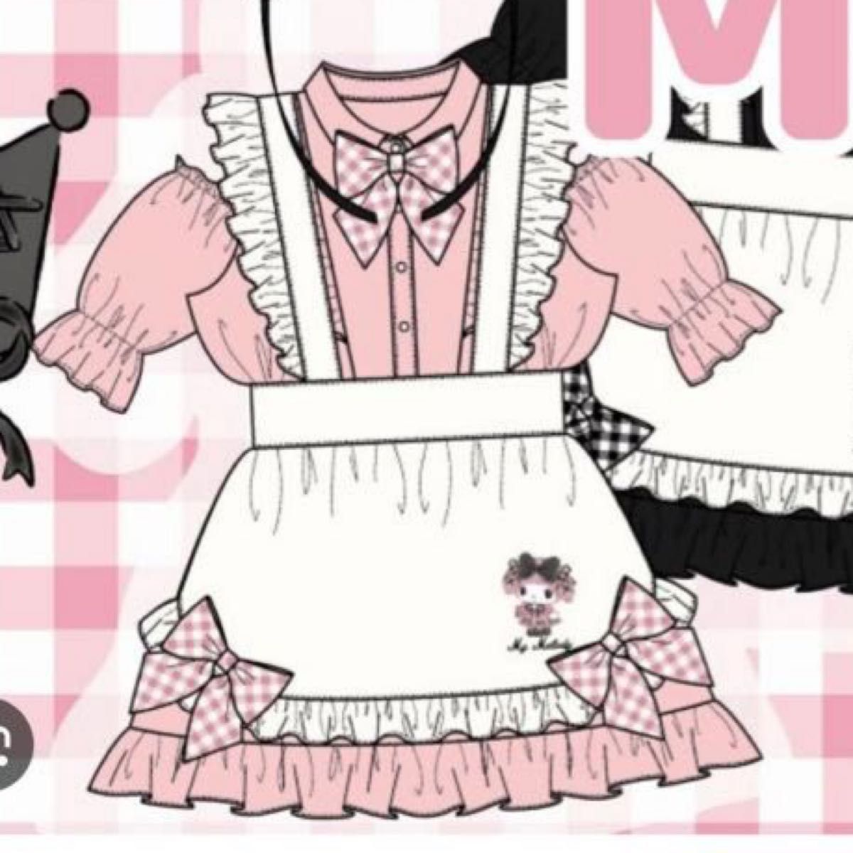 真夜中のメロクロ サンリオ なりきりワンピース ピンク クロミ 真夜中のメロクロ サンリオ なりきりワンピース ピンク クロミ