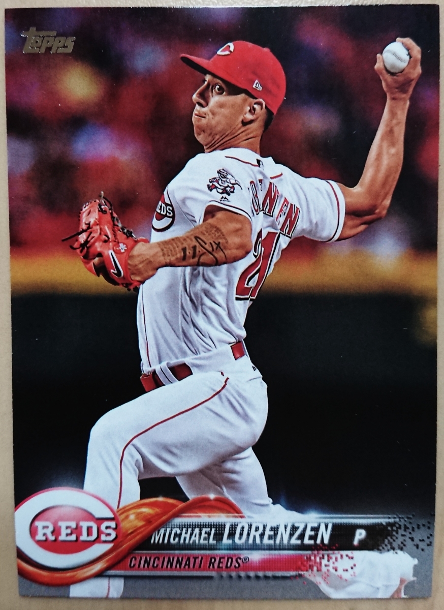 ★二刀流 MICHAEL LORENZEN TOPPS 2018 #137 MLB メジャーリーグ マイケル ロレンゼン CINCINNATI REDS シンシナティ レッズ ローレンゼン_画像1