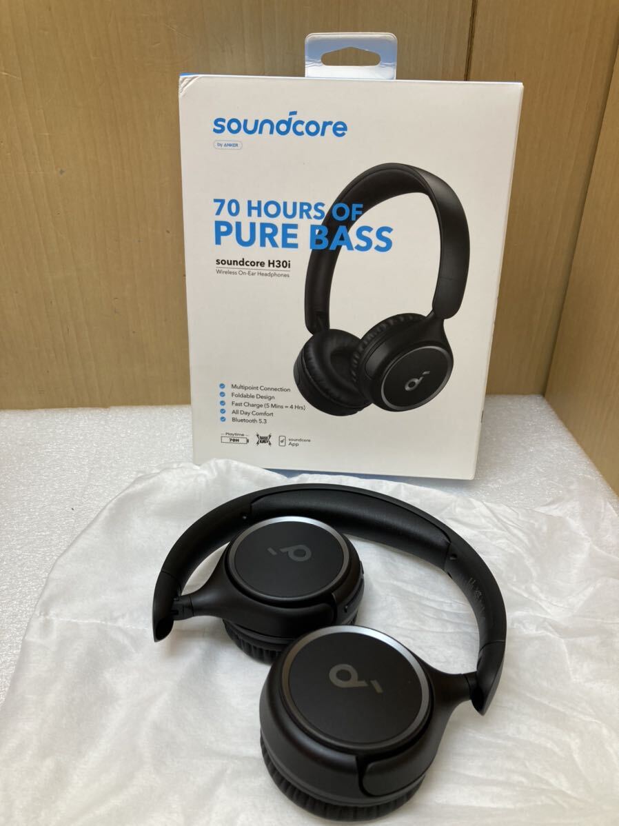 HY3292 прекрасный товар Soundcore by Anker беспроводной On-Ear наушники H30i черный . звук проверка settled доказательство текущее состояние товар 0803