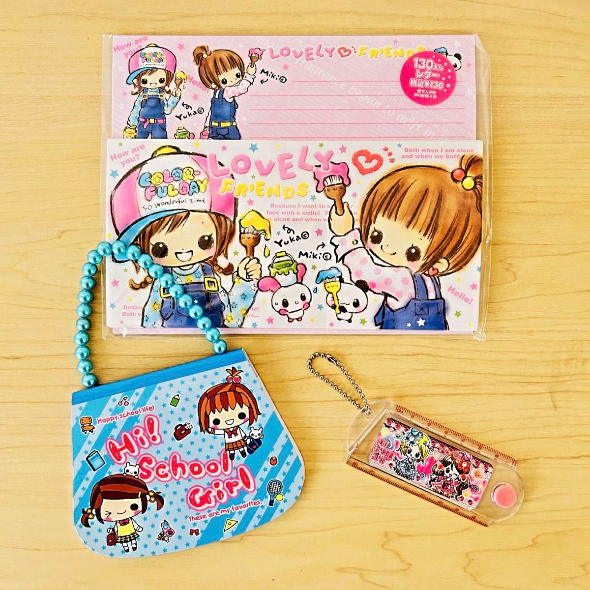 平成レトロ レターパック メモ帳 セット レア レア 平成レトロ 女の子 レターセット バッグメモ帳 ミラー付き