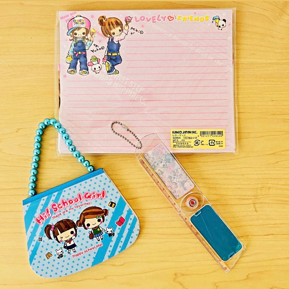 平成レトロ レターパック メモ帳 セット レア レア 平成レトロ 女の子 レターセット バッグメモ帳 ミラー付き