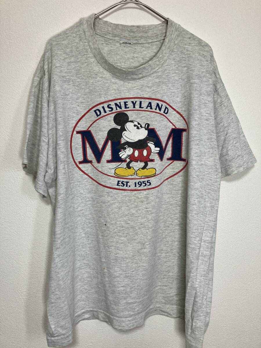 ミッキー 1955 シングルステッチ Tシャツ グレー 【管理番号B36】