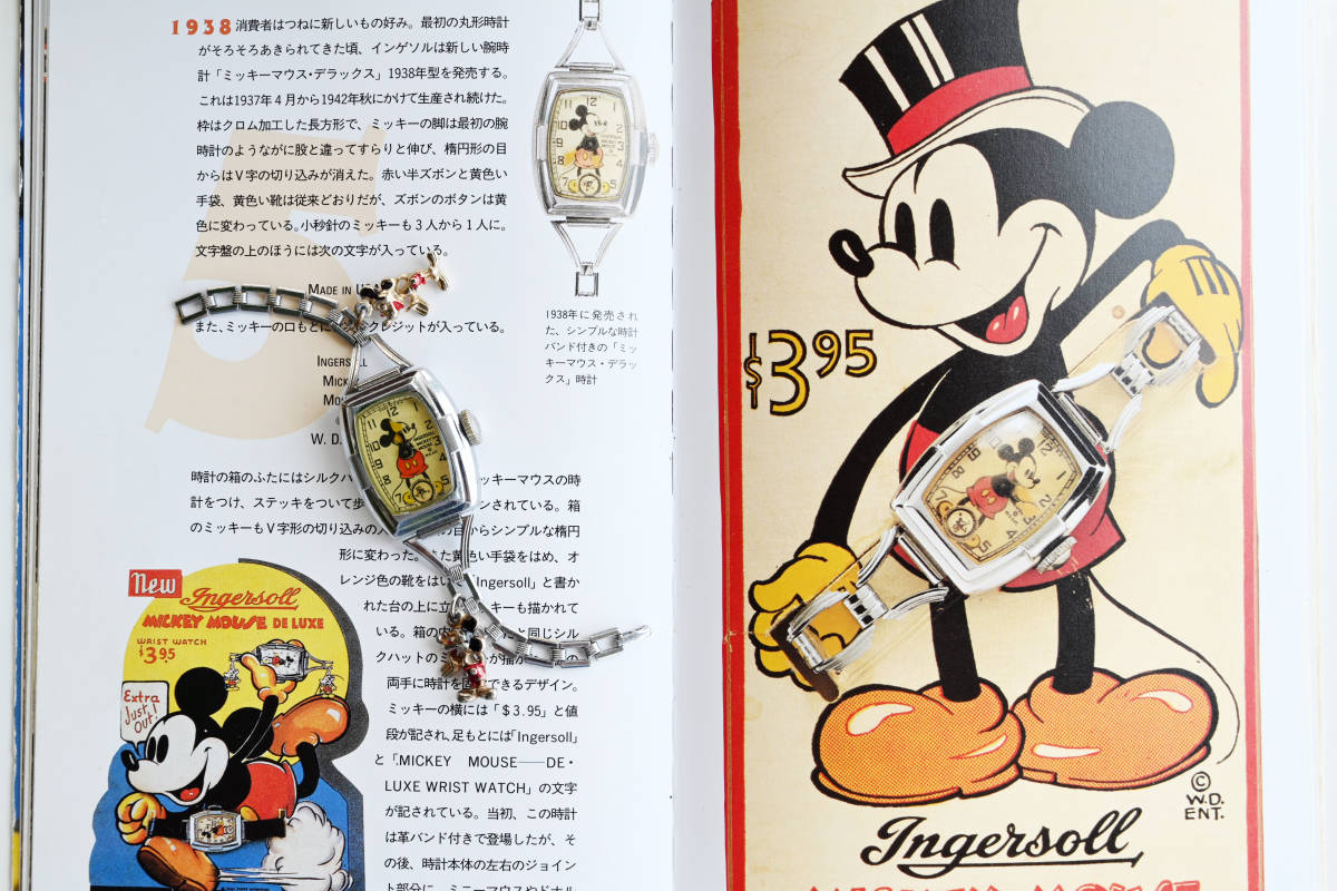  Vintage супер ценный прекрасный товар 38\' Ingersoll Mickey Mouse ручной завод часы Disney OH settled 