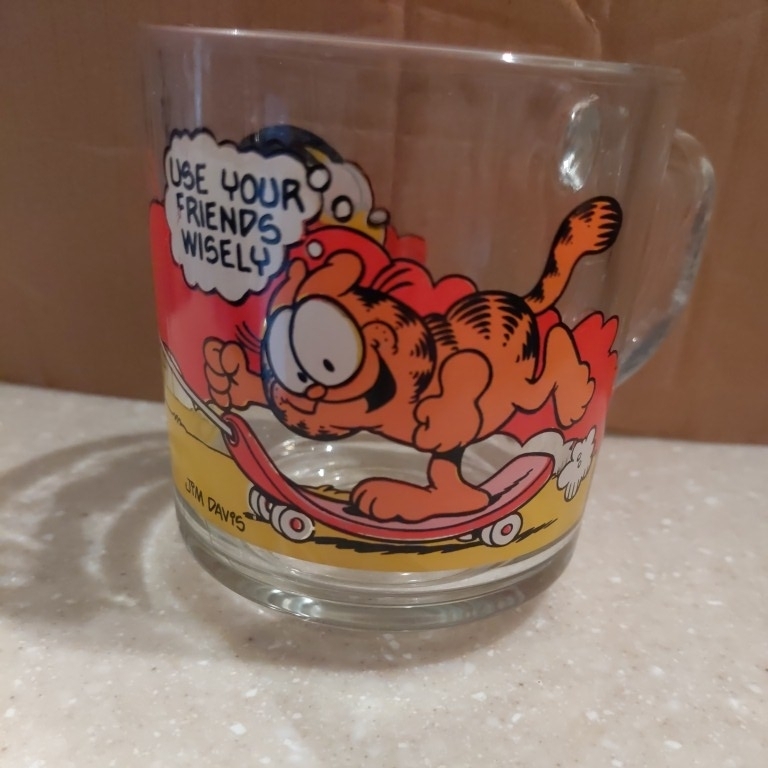 VINTAGE*MCDONALDS GLASS MUGS*1978 год * GARFIELD ODIE*JIM DAVIS* Vintage 