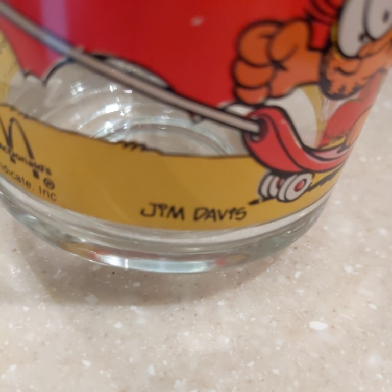 VINTAGE*MCDONALDS GLASS MUGS*1978 год * GARFIELD ODIE*JIM DAVIS* Vintage 