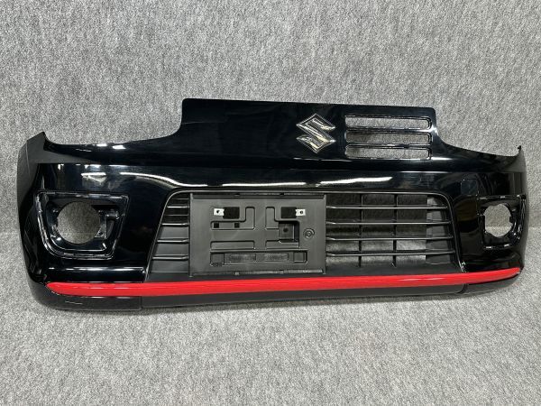 アルト ターボRS HA36S 純正 フロントバンパー ガーニッシュ/ピュアレッド 71711-74P2 ブラックパール/素地 ZJ3 塗装用/良品 管理22699