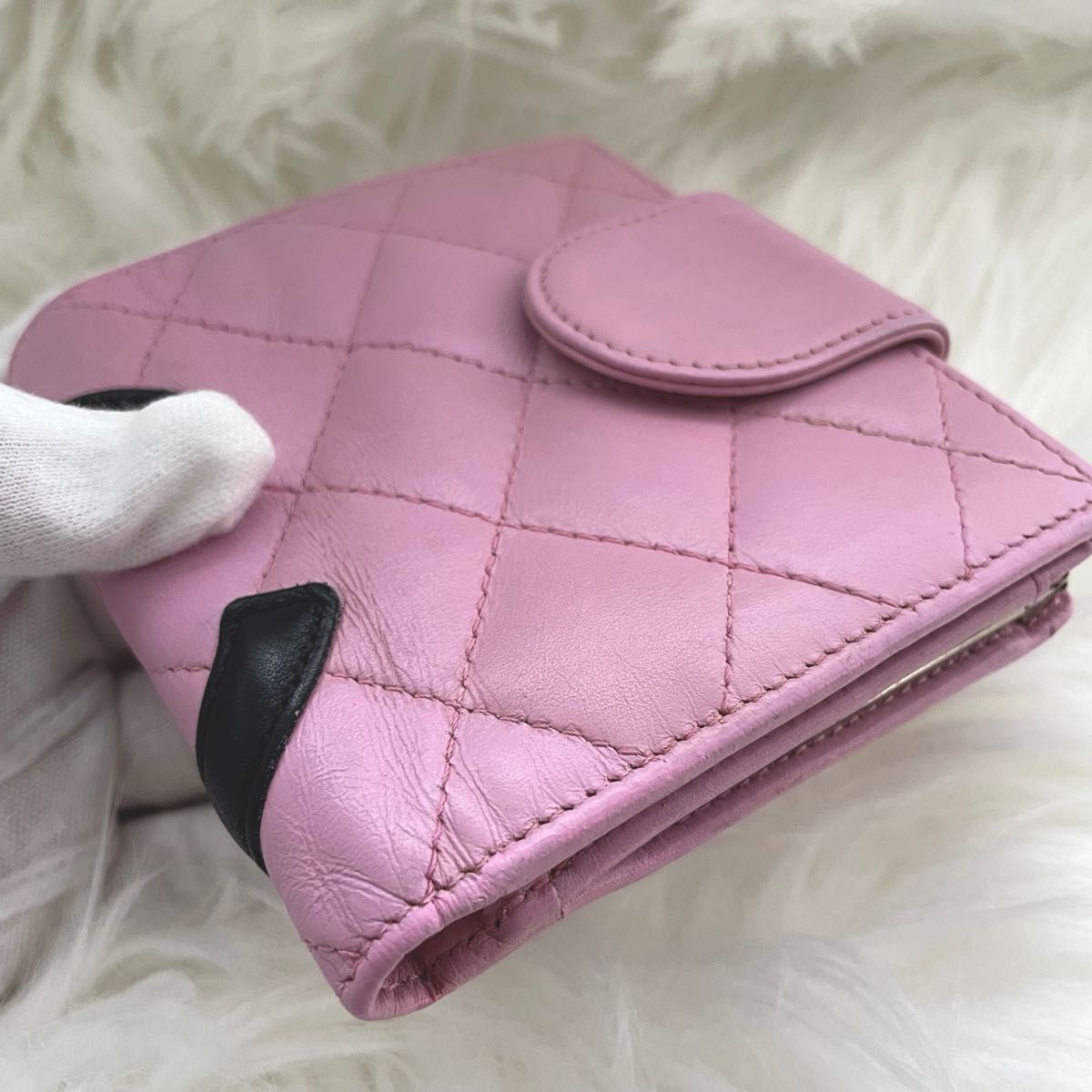 美品 シャネル CHANEL財布二つ折り カンボンライン ココマーク 美品 シャネル CHANEL財布二つ折り カンボンライン ココマーク
