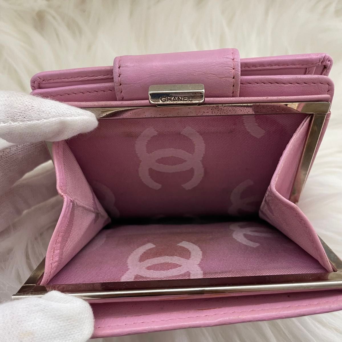 美品 シャネル CHANEL財布二つ折り カンボンライン ココマーク 美品 シャネル CHANEL財布二つ折り カンボンライン ココマーク