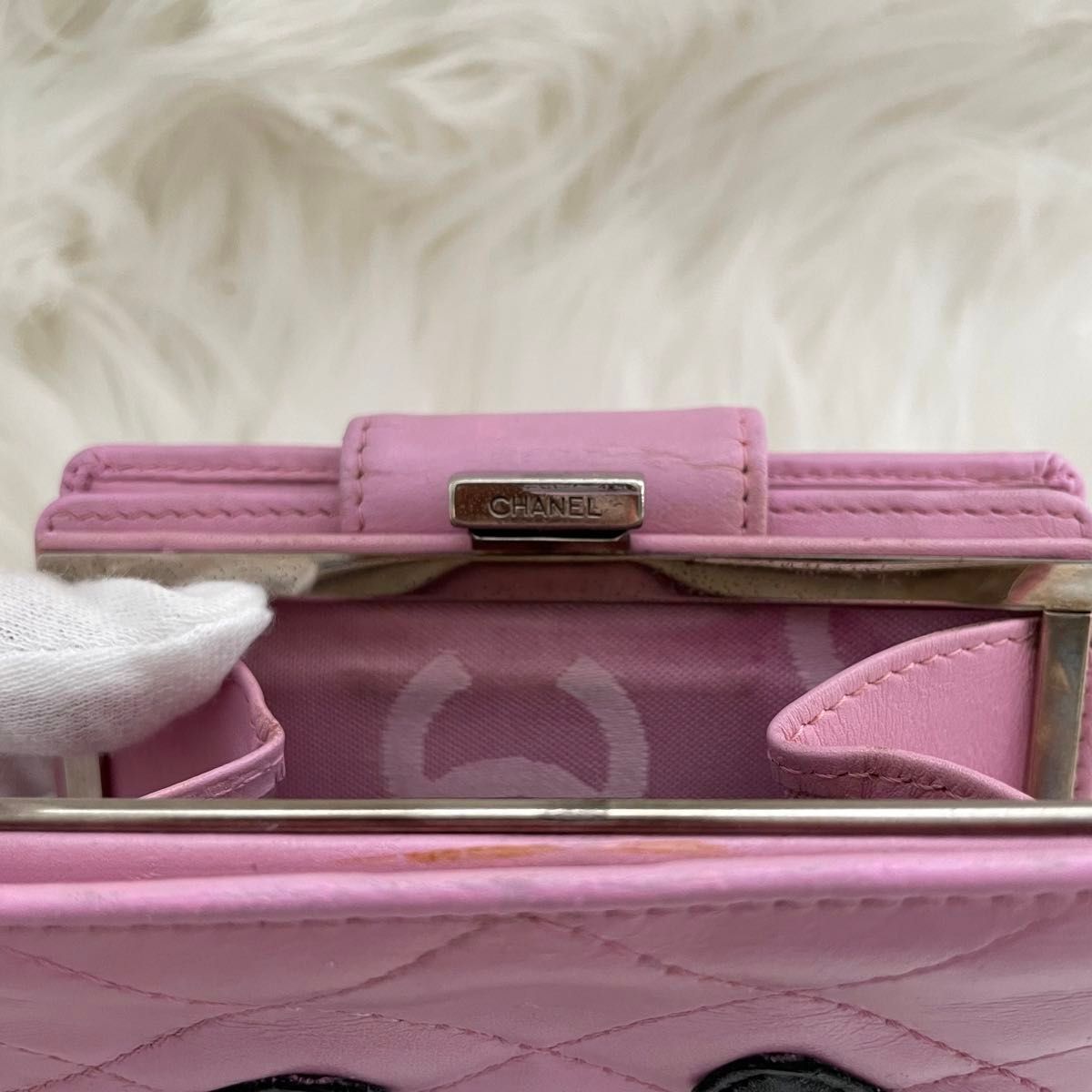 美品 シャネル CHANEL財布二つ折り カンボンライン ココマーク 美品 シャネル CHANEL財布二つ折り カンボンライン ココマーク