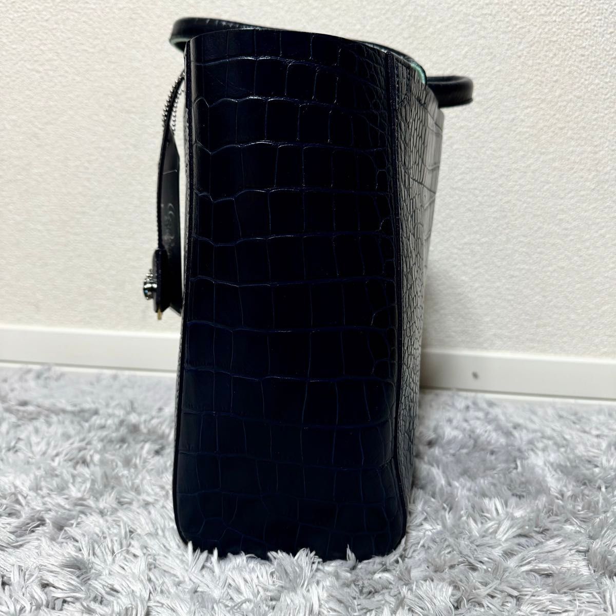 未使用級 限定生産品 A D M J トートバッグ クロコ型押し 未使用級 限定生産品 A D M J トートバッグ クロコ型押し