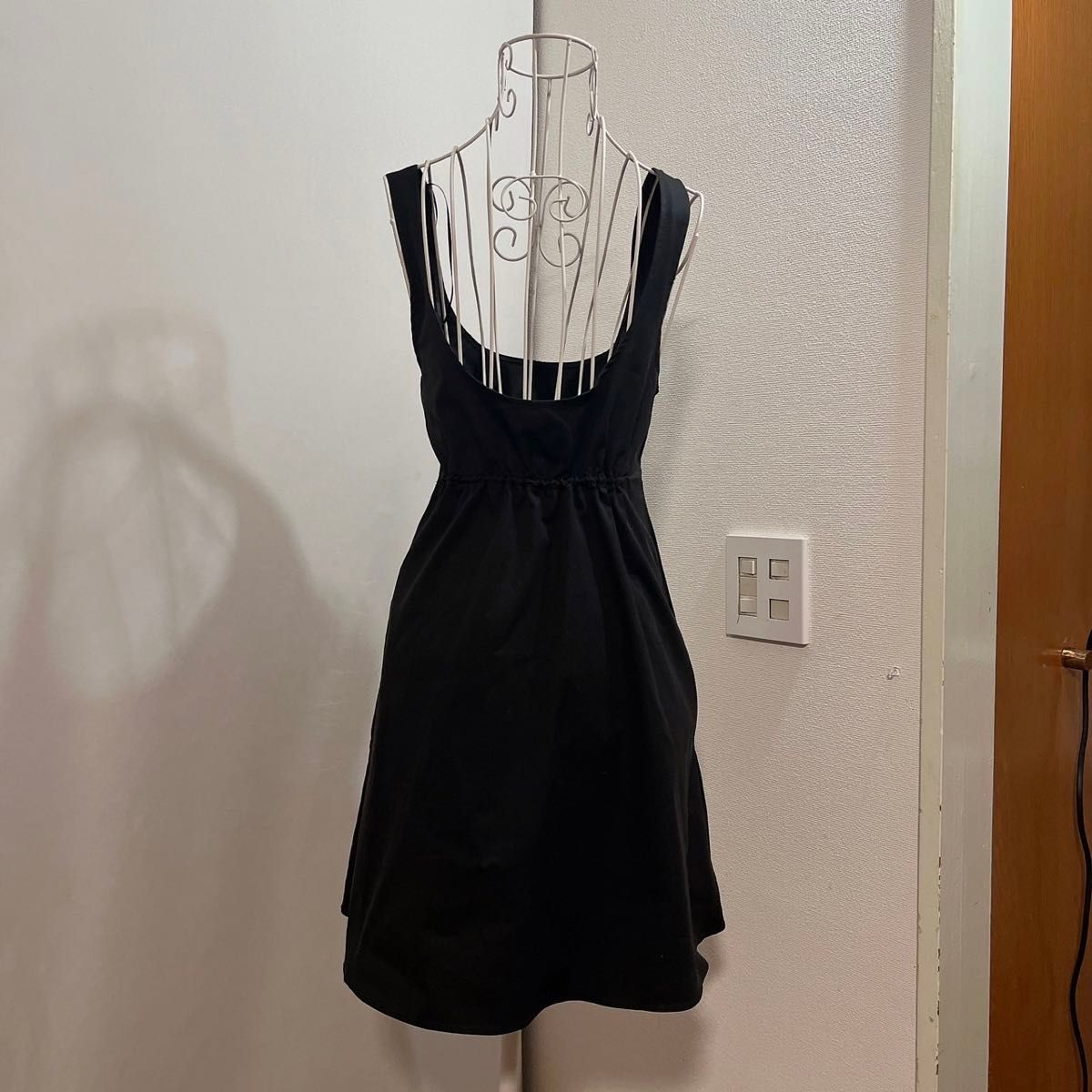美品】ZARA ショートポプリンドレス ミニワンピース ドロー 美品】ZARA ショートポプリンドレス ミニワンピース ドロー