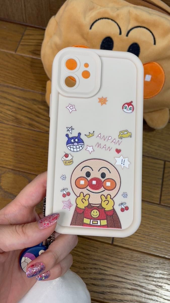 アンパンマン iPhone12ケース シリコンケース ホワイト