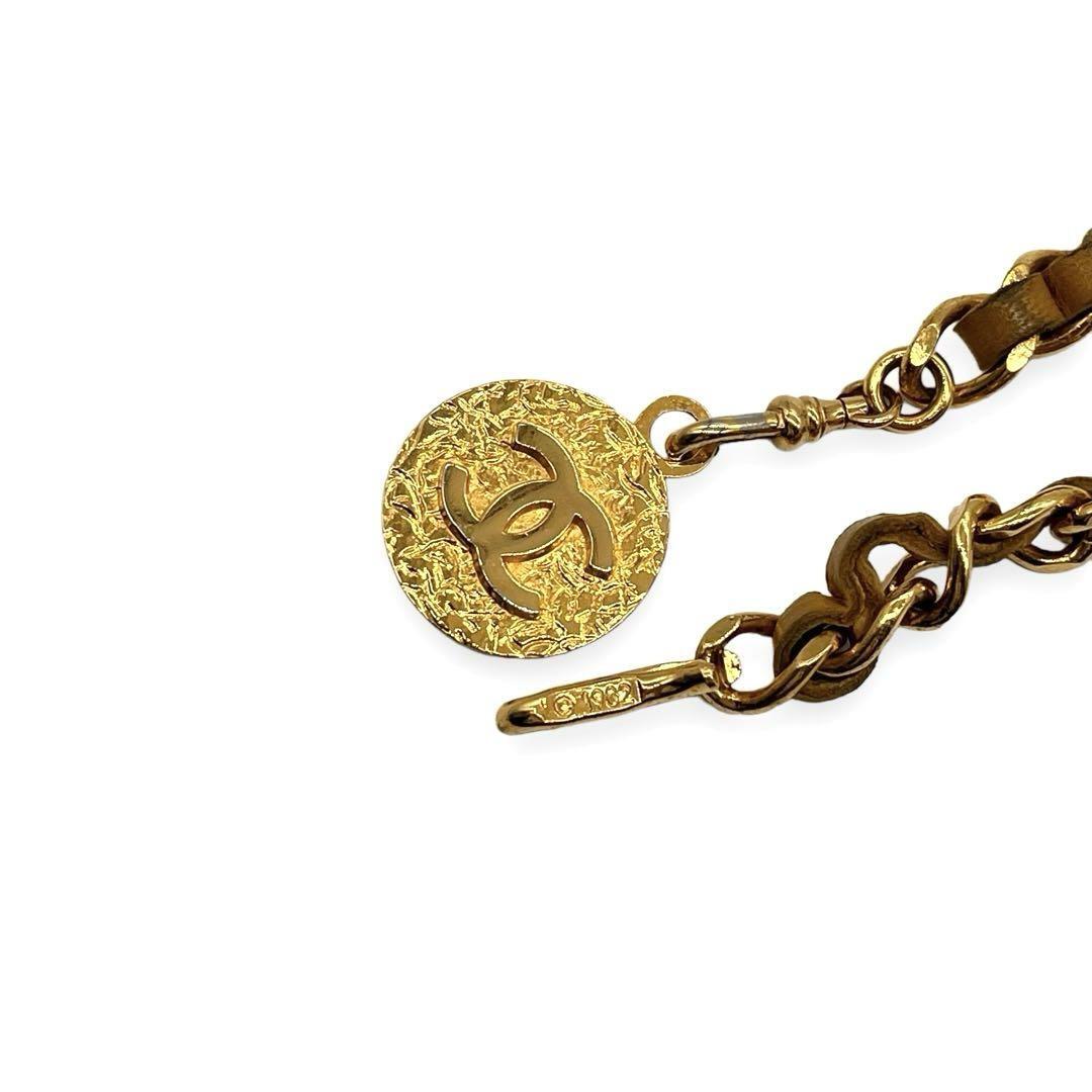 【CHANEL】シャネル レザー チェーンベルト ココマーク 1982 CHANEL】シャネル レザー チェーンベルト ココマーク1982