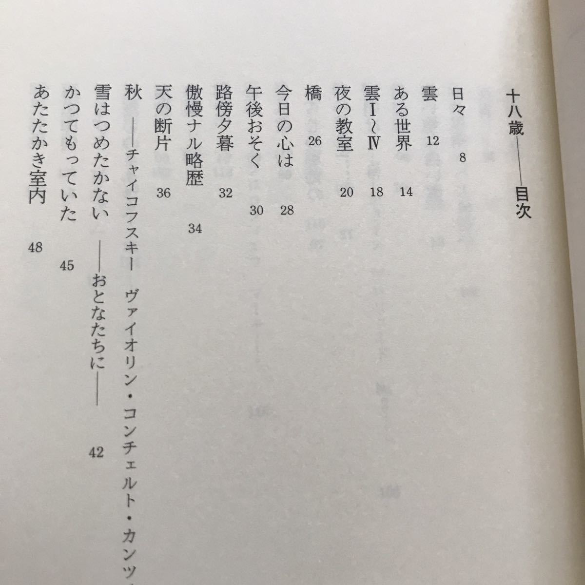 谷川俊太郎「十八歳」集英社文庫 初版の画像2