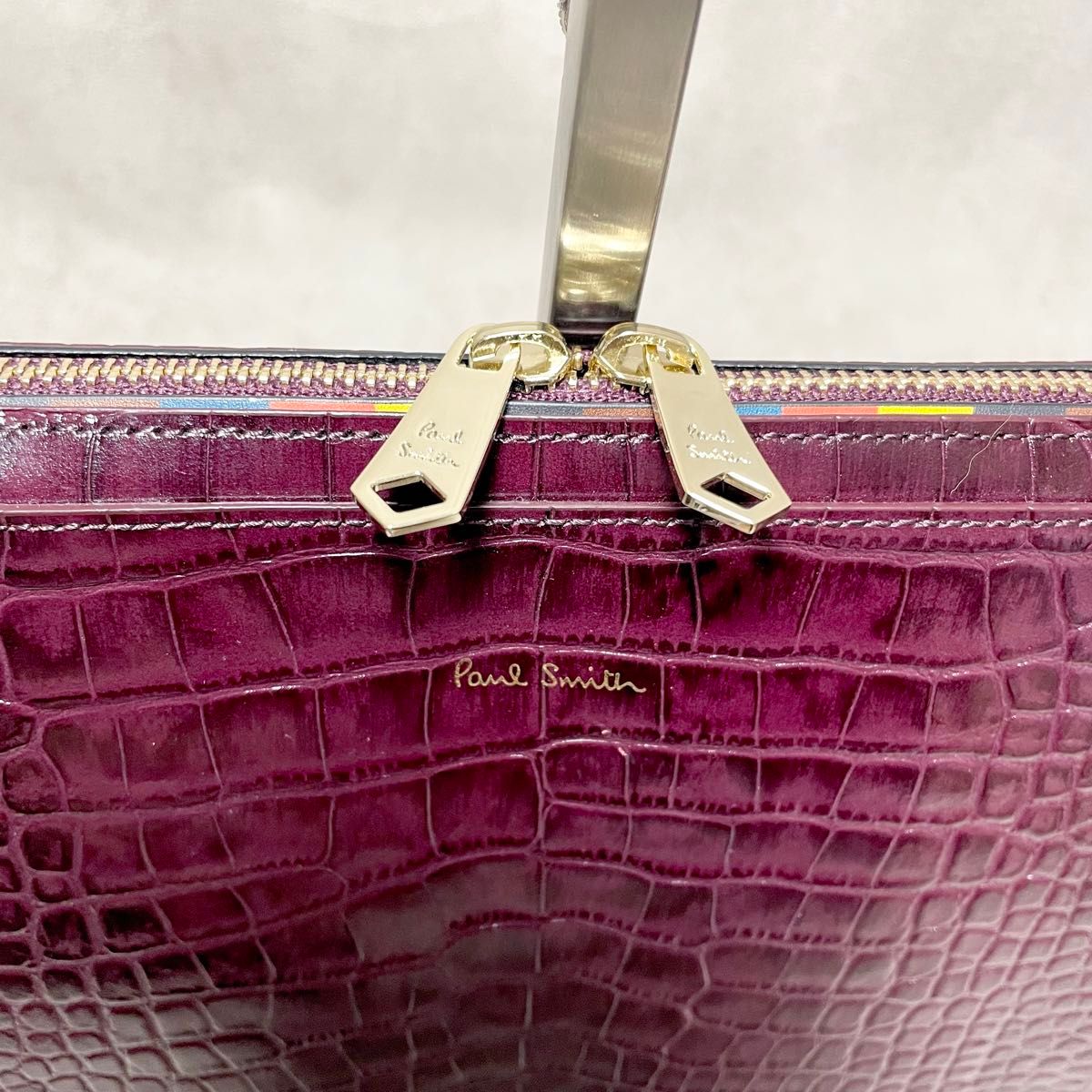 極美品】Paul Smith ポールスミス クラッチバック クロコ 型押し 極美品】Paul Smith ポールスミス クラッチバック クロコ 型押し