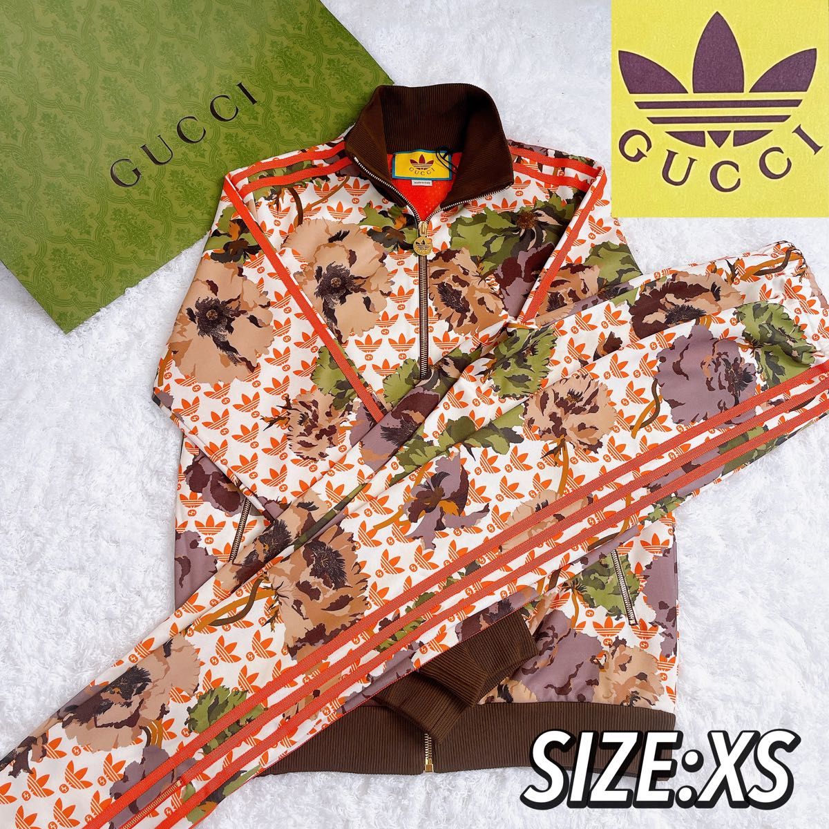 新品】adidas×GUCCI セットアップ ジャージ上下 花柄 アディダス 新品】adidas×GUCCI セットアップ ジャージ上下 花柄 アディダス